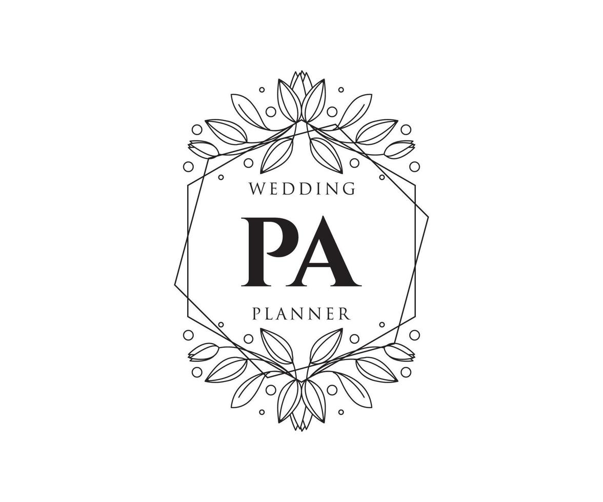 vader initialen brief bruiloft monogram logos verzameling, hand- getrokken modern minimalistisch en bloemen Sjablonen voor uitnodiging kaarten, opslaan de datum, elegant identiteit voor restaurant, boetiek, cafe in vector