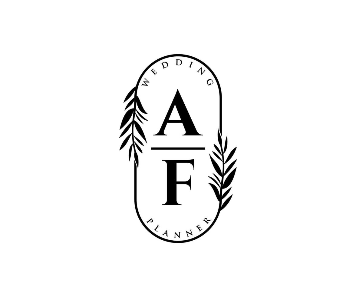 af initialen brief bruiloft monogram logos verzameling, hand- getrokken modern minimalistisch en bloemen Sjablonen voor uitnodiging kaarten, opslaan de datum, elegant identiteit voor restaurant, boetiek, cafe in vector