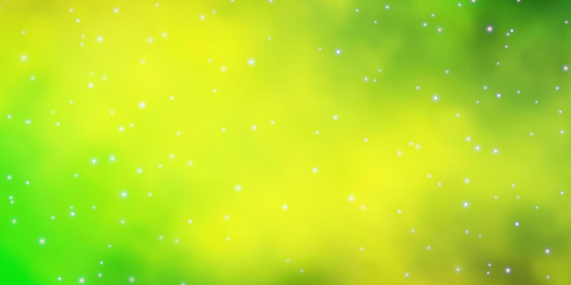 groene en gele achtergrond met kleurrijke sterren. vector