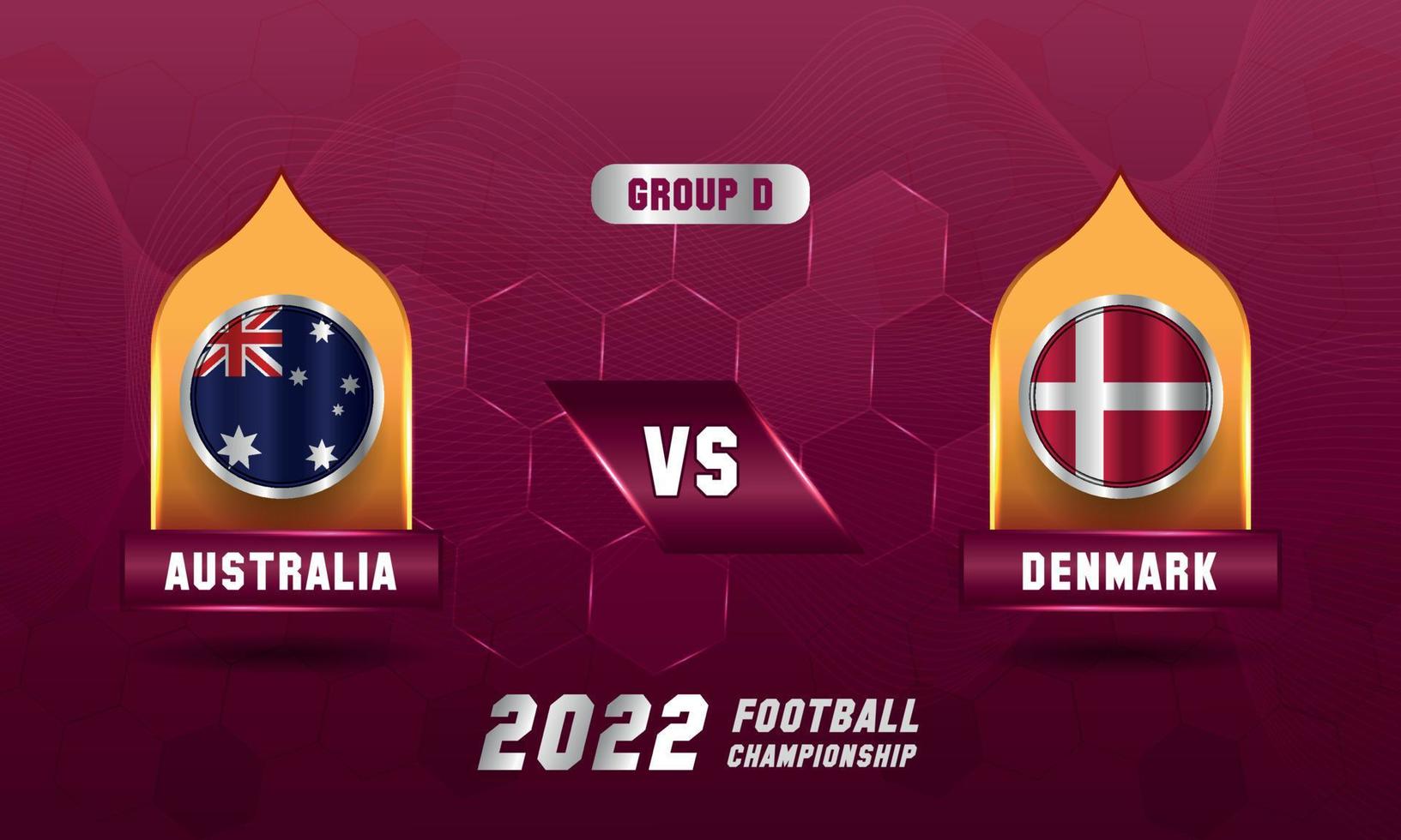 qatar voetbal Amerikaans voetbal wereld kop 2022 Australië vs Denemarken bij elkaar passen vector