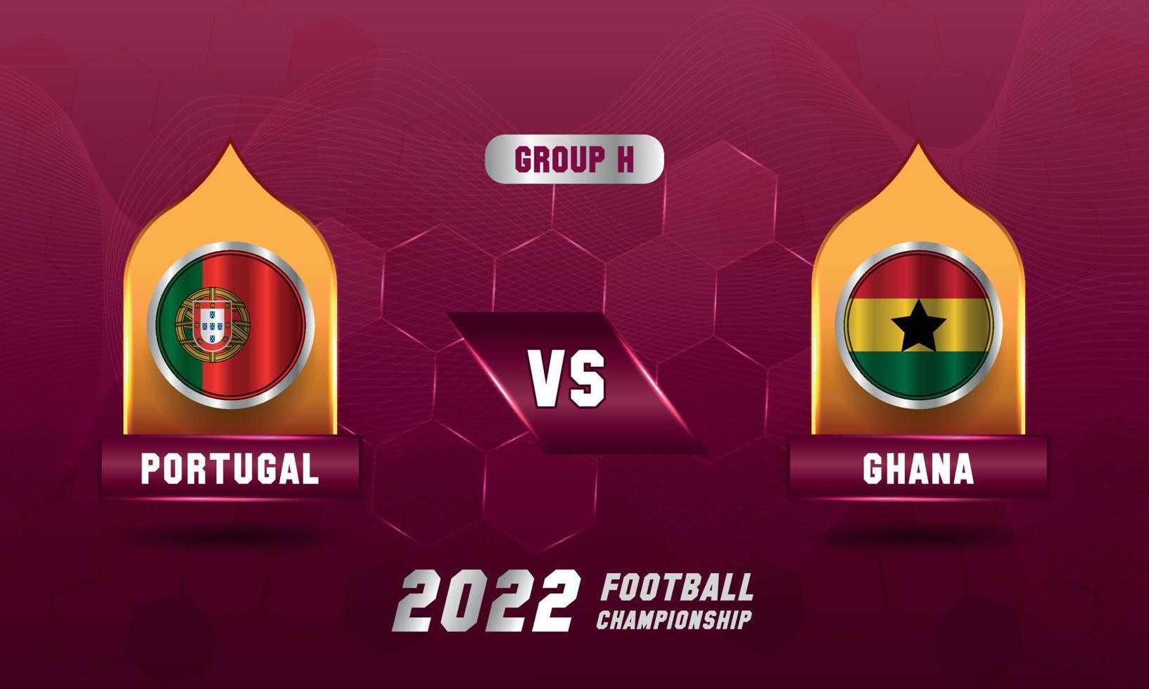 qatar voetbal wereld kop 2022 Portugal vs Ghana bij elkaar passen vector