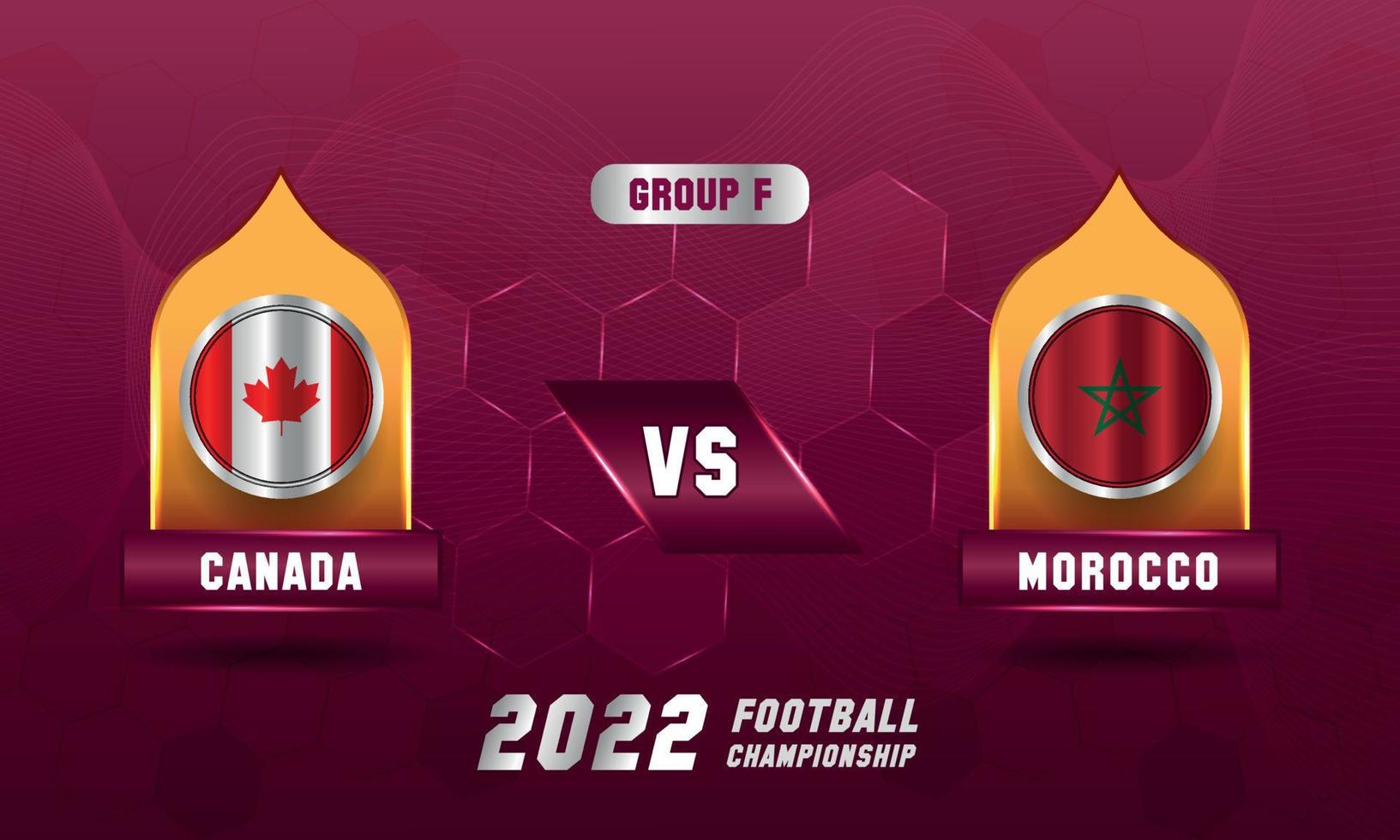 qatar voetbal wereld kop 2022 Canada vs Marokko bij elkaar passen vector