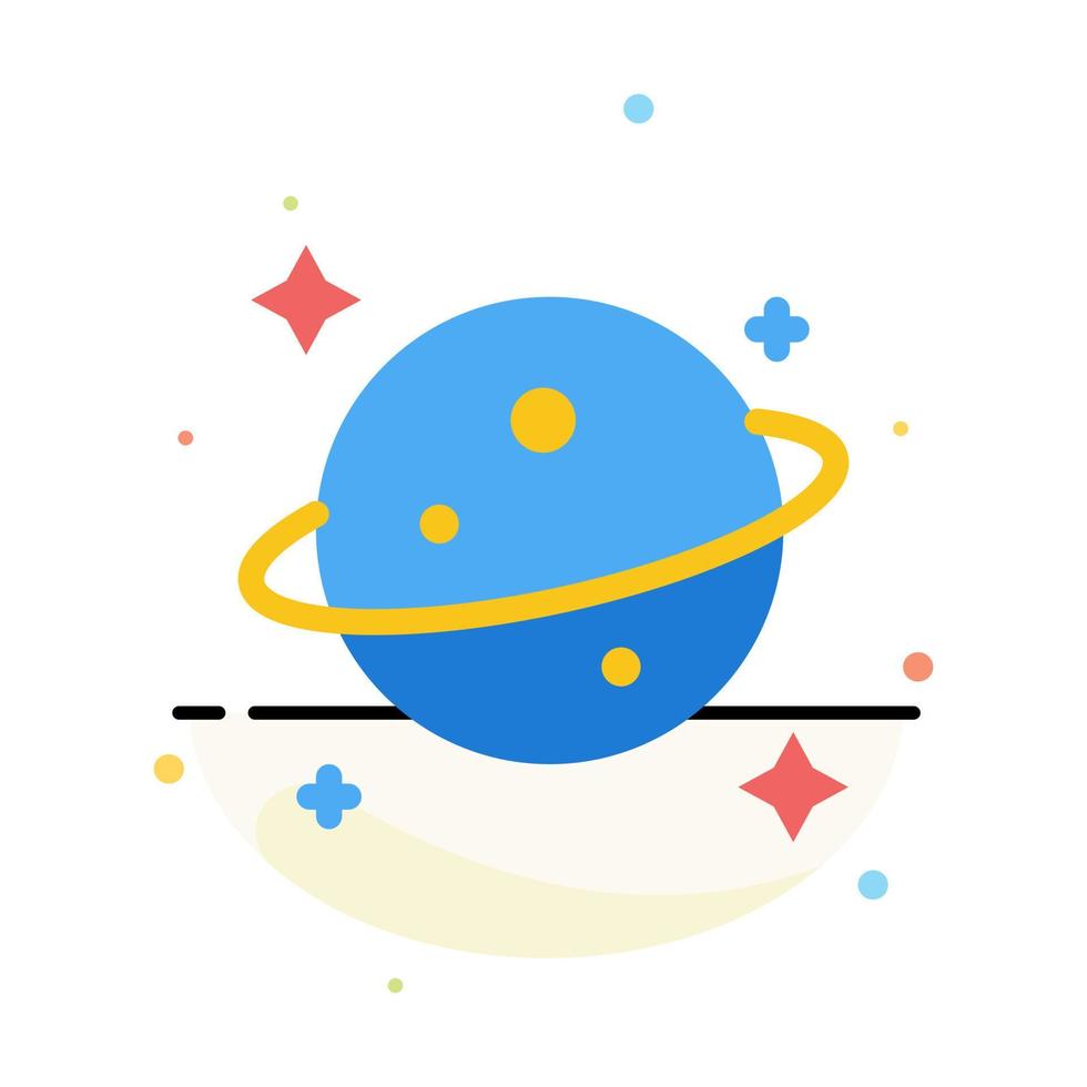 planeet Saturnus ruimte abstract vlak kleur icoon sjabloon vector