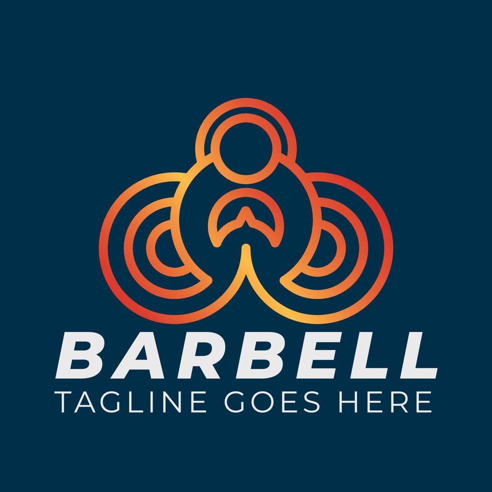 barbell logo ontwerp vector
