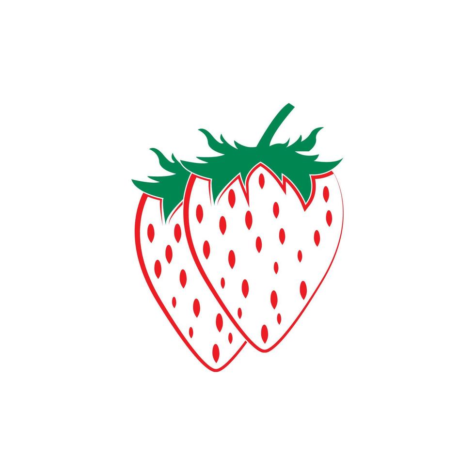 aardbei fruit icoon logo, vector ontwerp