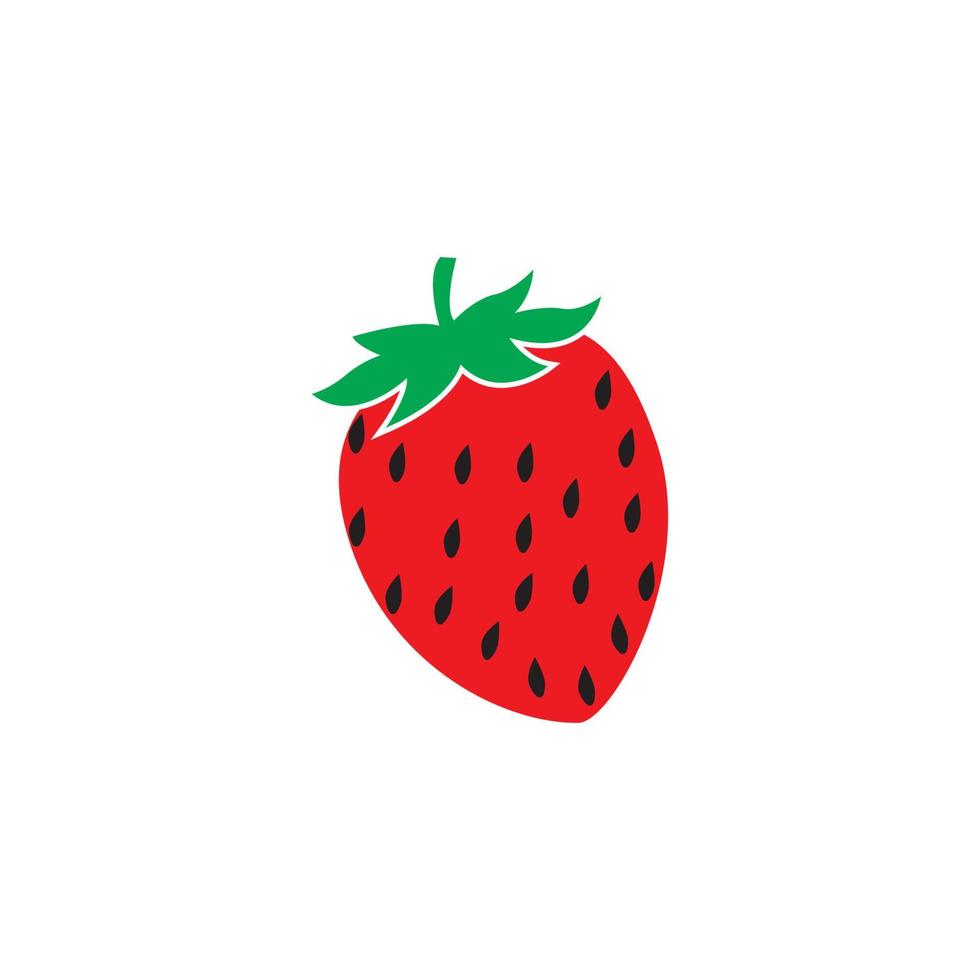 aardbei fruit icoon logo, vector ontwerp