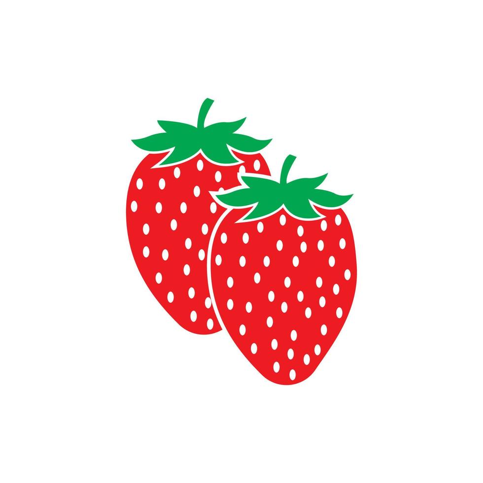 aardbei fruit icoon logo, vector ontwerp