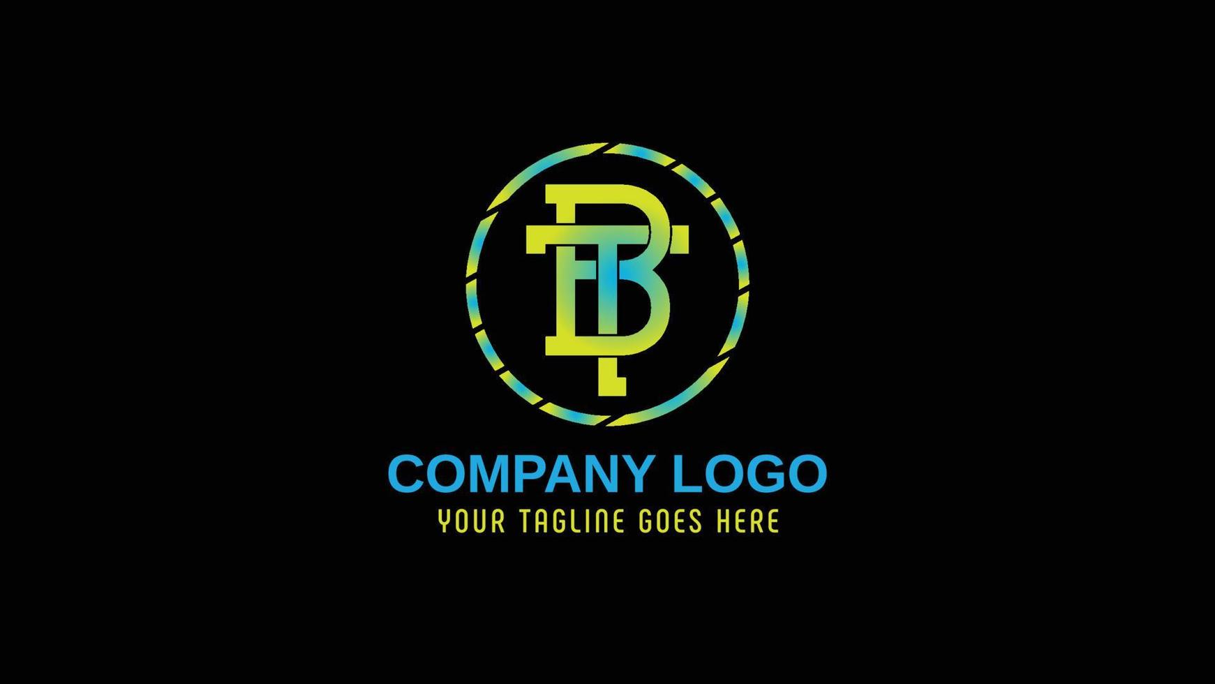 tb of bt logo monogram minimaal kleurrijk logo vector