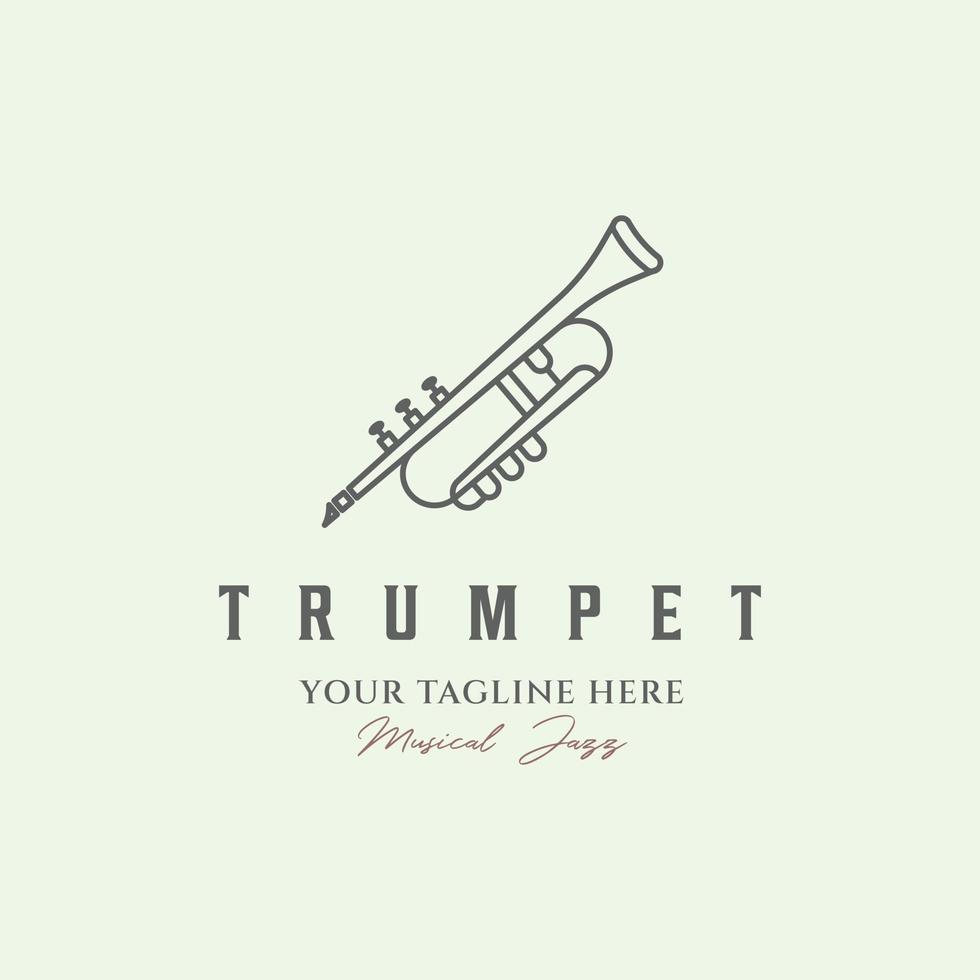 trompet lijn kunst logo ontwerp minimalistische icoon illustratie vector