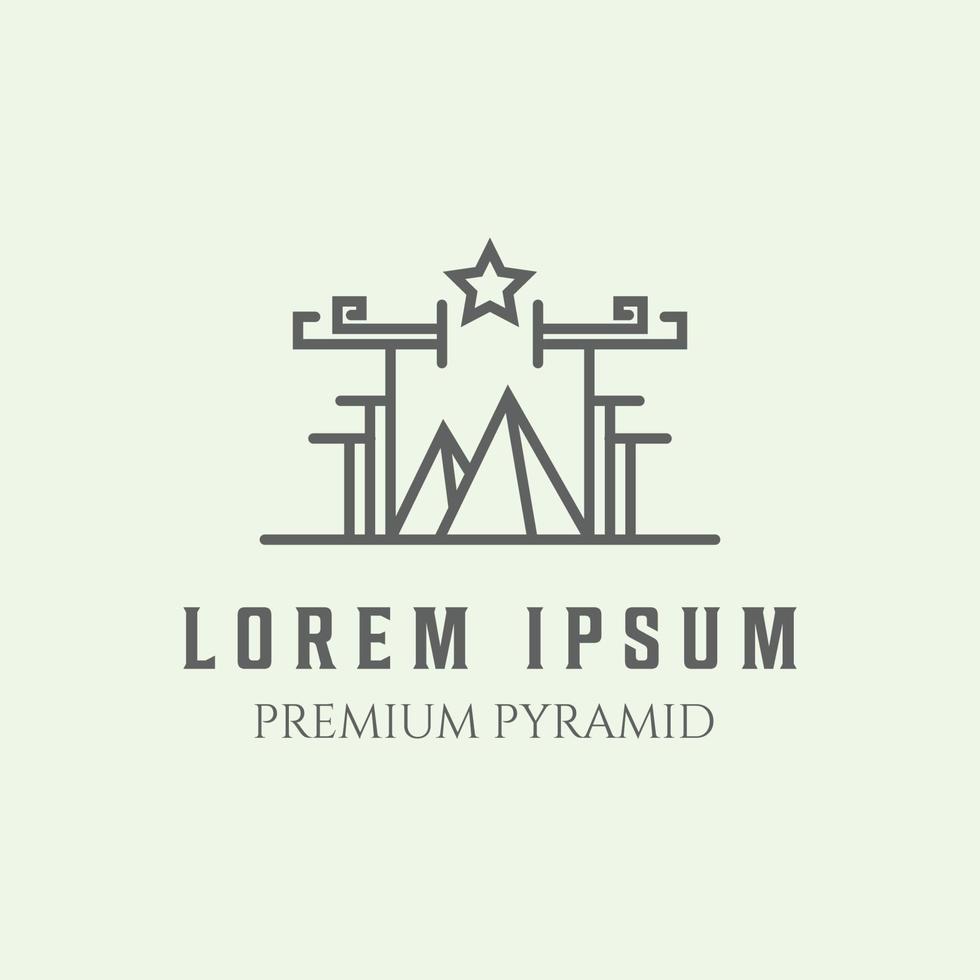 piramide lijn kunst minimalistische ontwerp logo illustratie vector