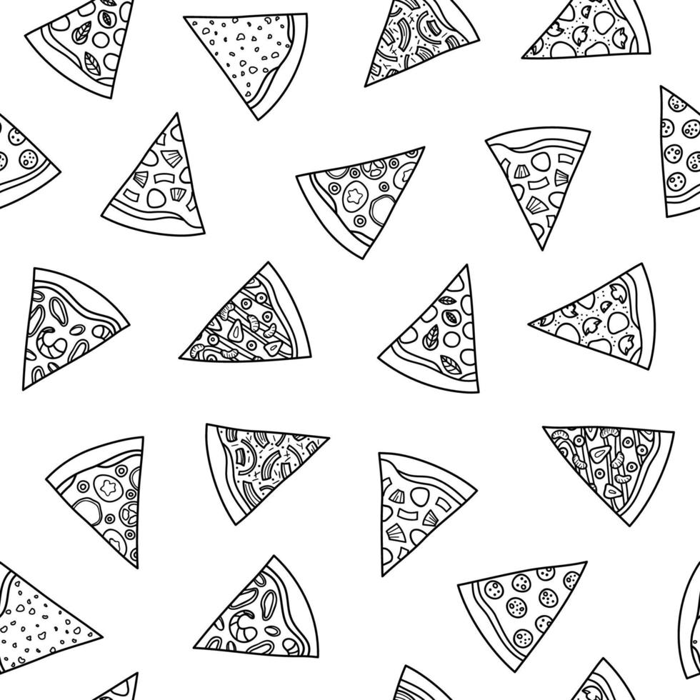 naadloos patroon met pizza plakjes. vector
