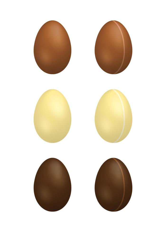 reeks van realistisch chocola eieren. vector