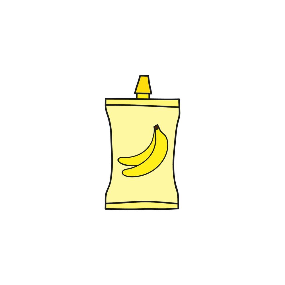 tekening baby banaan puree. vector