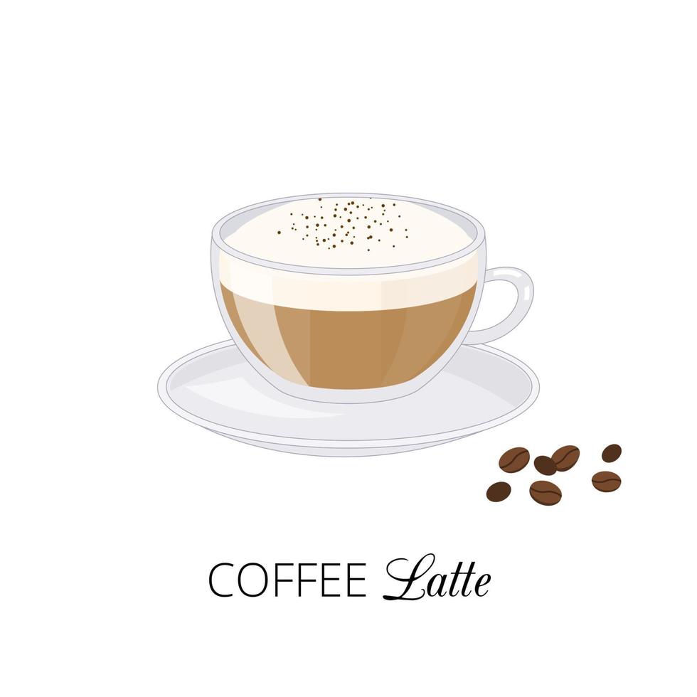 tekenfilm koffie latte. vector