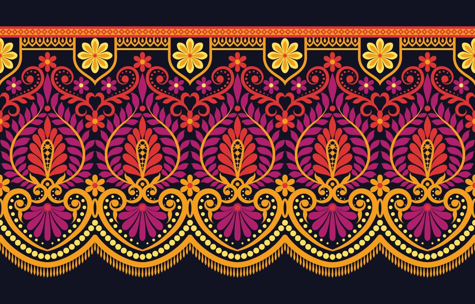 meetkundig etnisch patroon naadloos bloem kleur oosters. naadloos patroon. ontwerp voor kleding stof, gordijn, achtergrond, tapijt, behang, kleding, inpakken, batik, kleding stof vector illustratie.