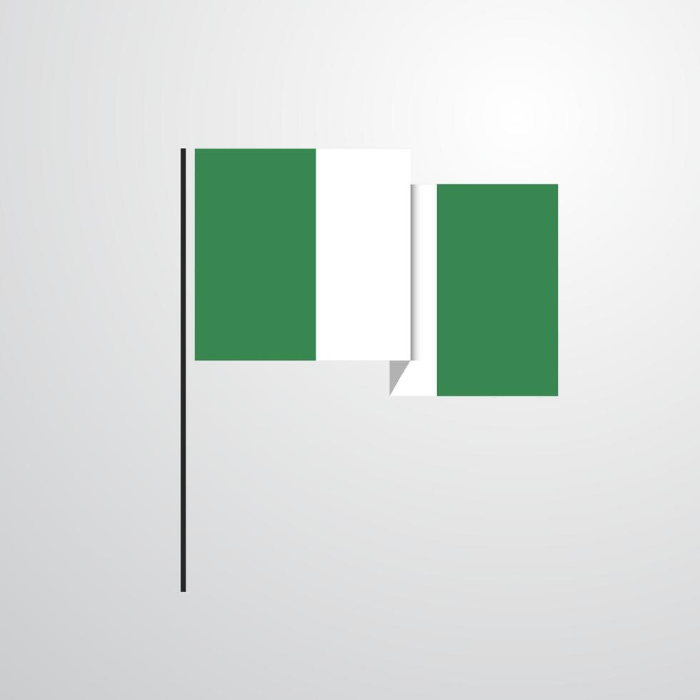 Nigeria golvend vlag ontwerp vector