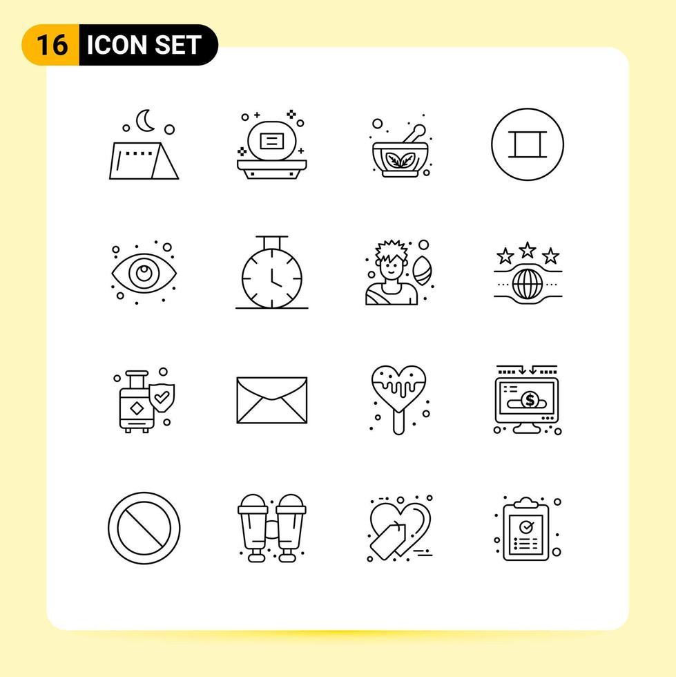 voorraad vector icoon pak van 16 lijn tekens en symbolen voor seo oog kom symbolen oude bewerkbare vector ontwerp elementen