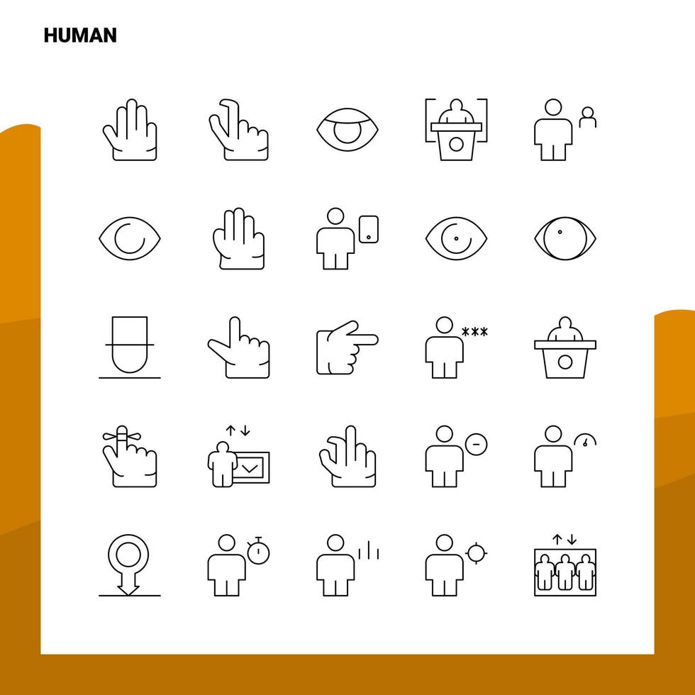 reeks van menselijk lijn icoon reeks 25 pictogrammen vector minimalisme stijl ontwerp zwart pictogrammen reeks lineair pictogram pak