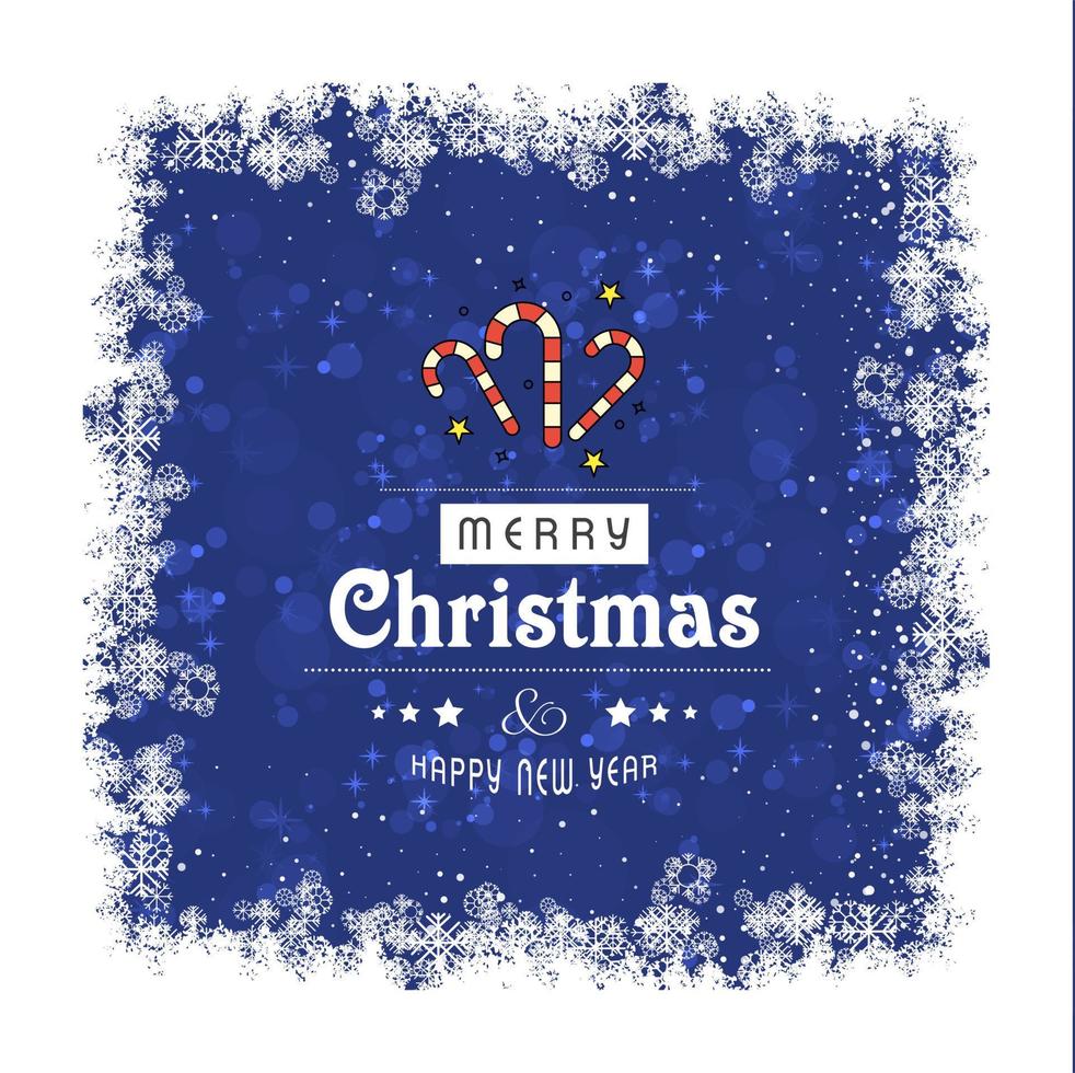 Kerstmis kaart ontwerp met elegant ontwerp en blauw achtergrond vector