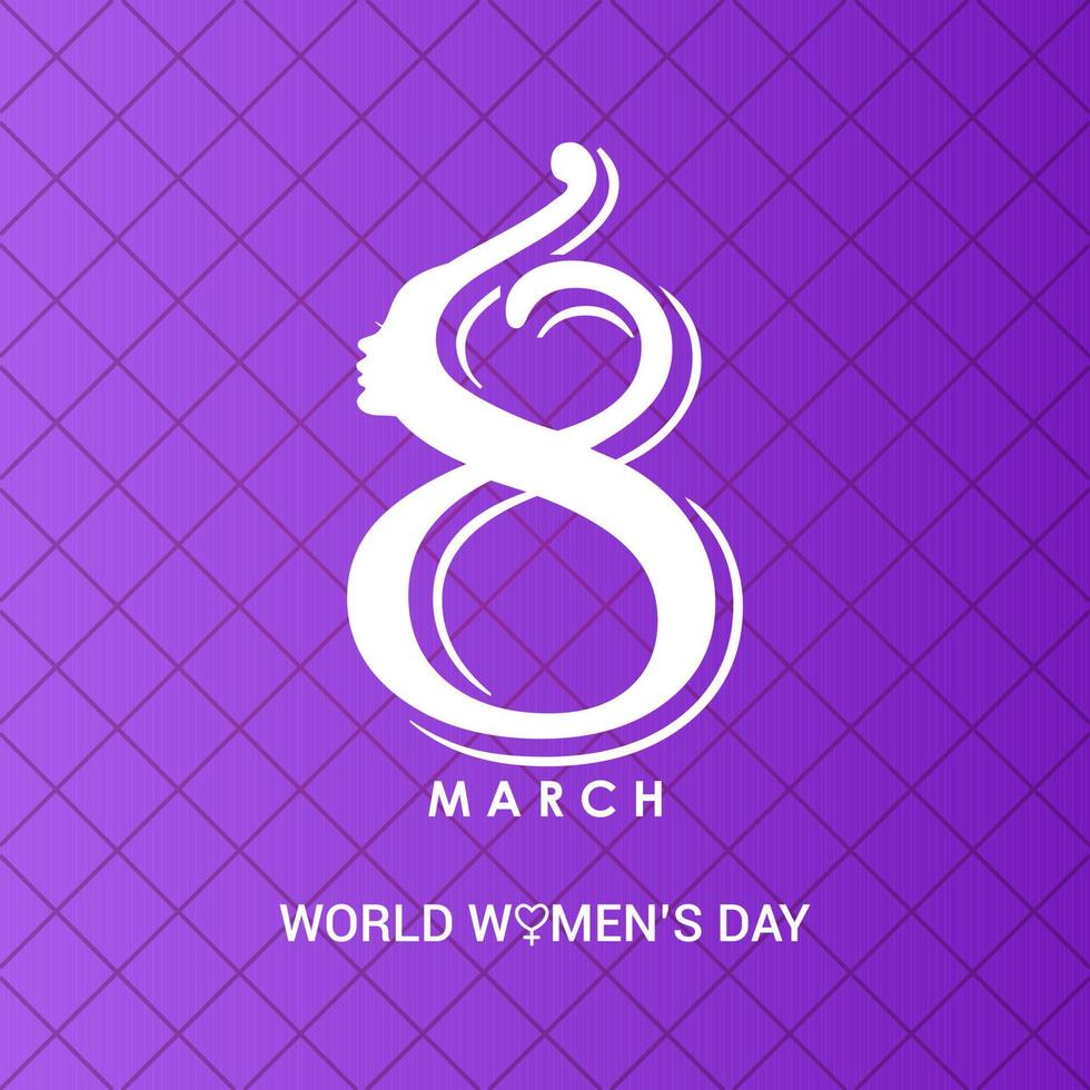 8 maart logo vector ontwerp met Internationale vrouwen dag achtergrond