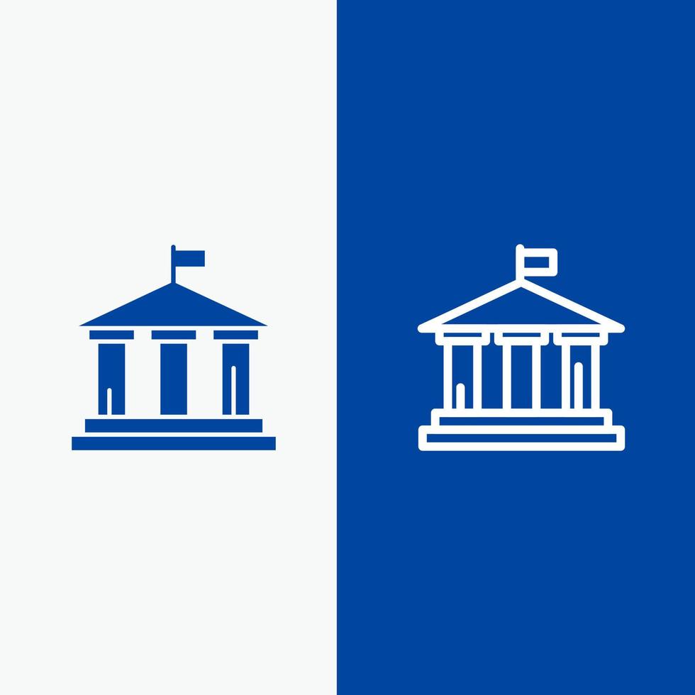 bank vlag Amerikaans Verenigde Staten van Amerika lijn en glyph solide icoon blauw banier lijn en glyph solide icoon blauw banier vector