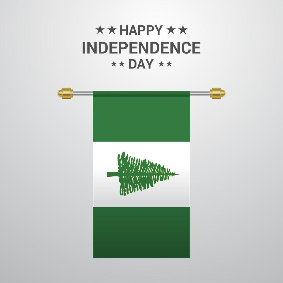 njørfolk eiland onafhankelijkheid dag hangende vlag achtergrond vector