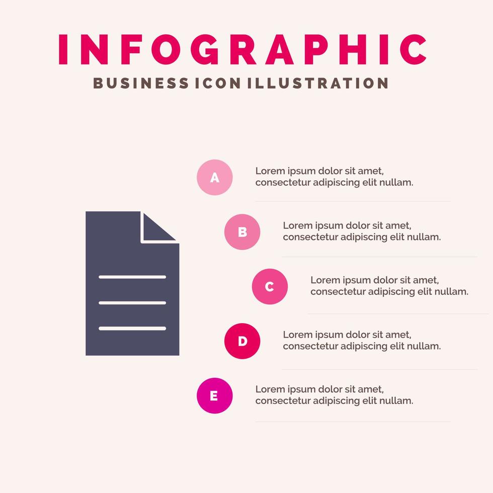 het dossier gegevens gebruiker koppel solide icoon infographics 5 stappen presentatie achtergrond vector