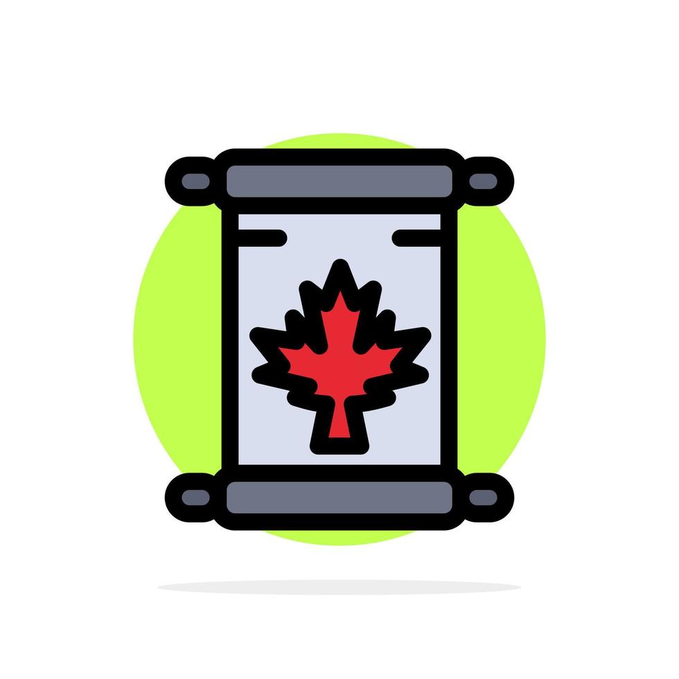 Notitie herfst Canada blad abstract cirkel achtergrond vlak kleur icoon vector
