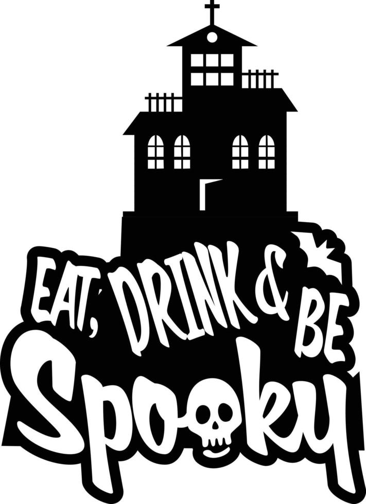 spookachtig pret met typografie ontwerp vector