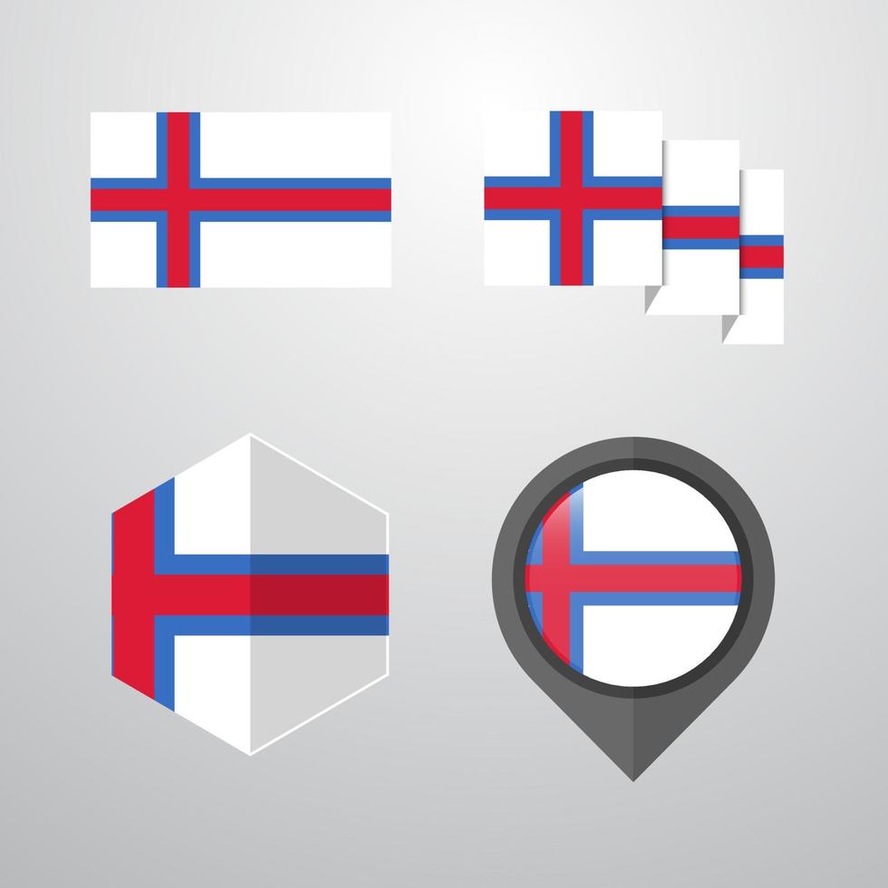 Faeröer eilanden vlag ontwerp reeks vector