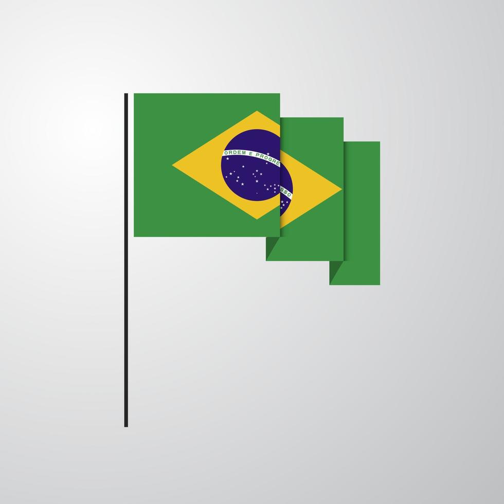 Brazilië golvend vlag creatief achtergrond vector