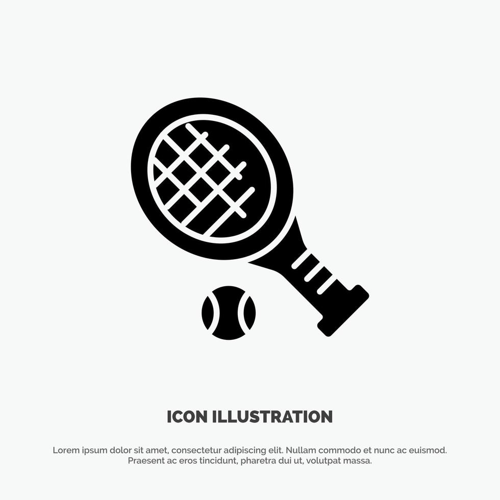 bal racket tennis sport solide glyph icoon vector