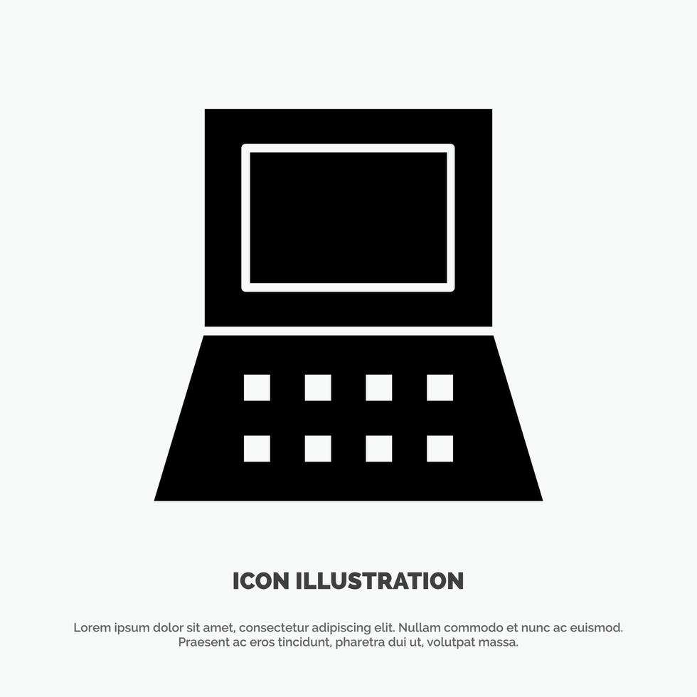 laptop computer hardware solide glyph icoon vector