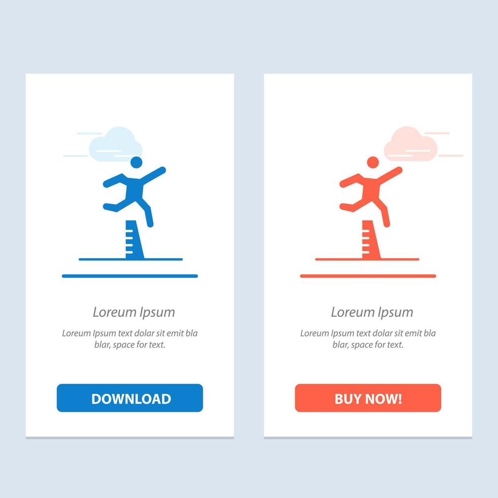 atleet jumping loper rennen steeplechase blauw en rood downloaden en kopen nu web widget kaart sjabloon vector
