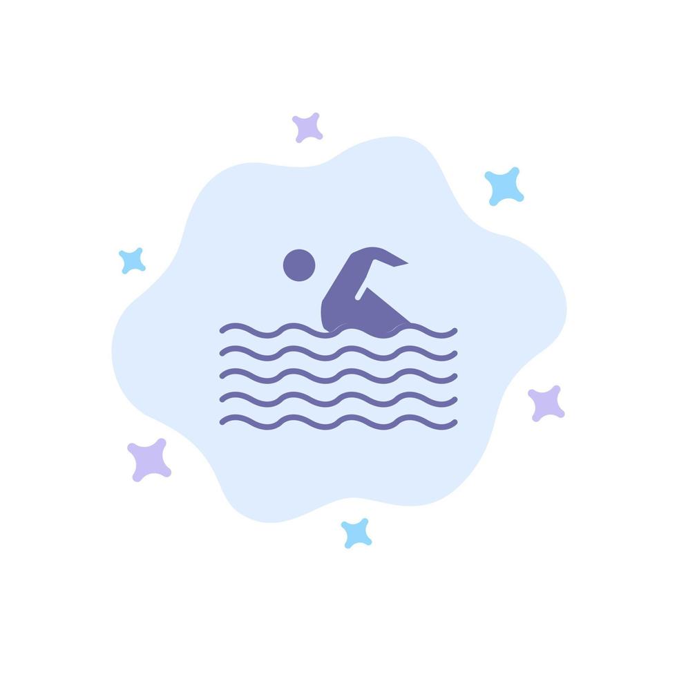 werkzaamheid sport zwemmen zwemmen water blauw icoon Aan abstract wolk achtergrond vector