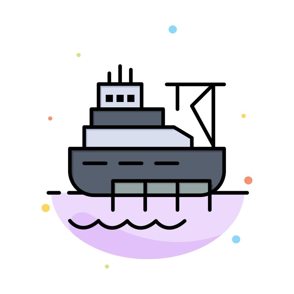 schip boot lading bouw abstract vlak kleur icoon sjabloon vector