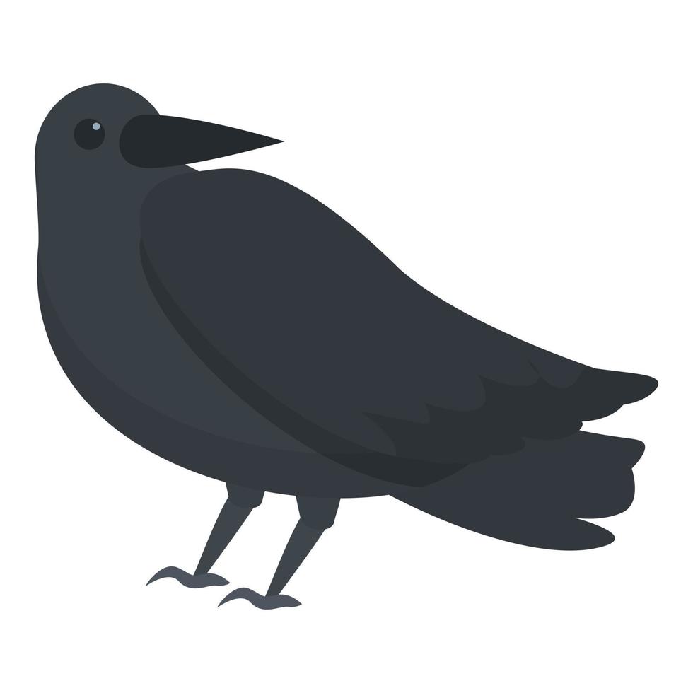 zwart kraai icoon tekenfilm vector. raaf vogel vector