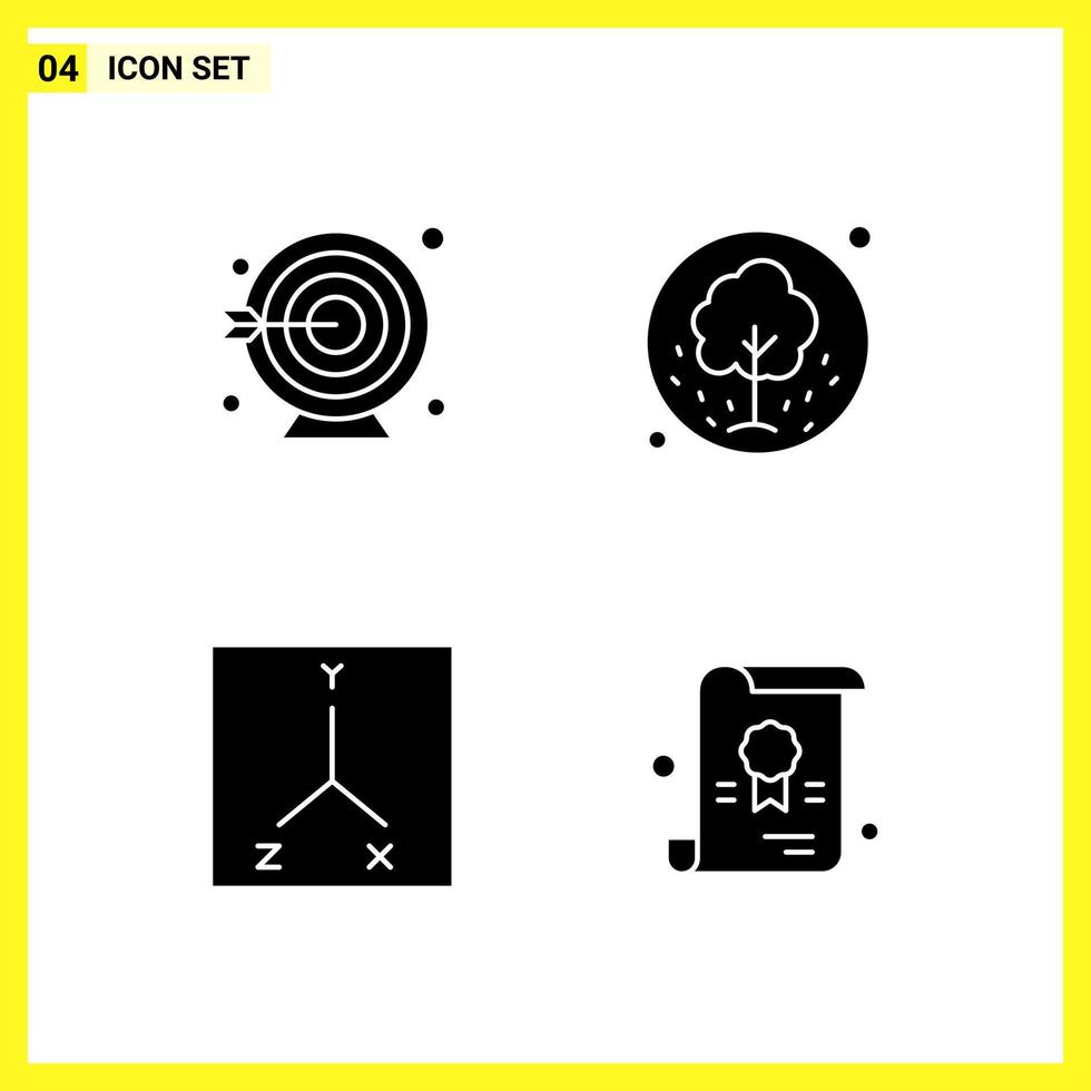 4 icoon reeks gemakkelijk solide symbolen glyph teken Aan wit achtergrond voor website ontwerp mobiel toepassingen en afdrukken media creatief zwart icoon vector achtergrond