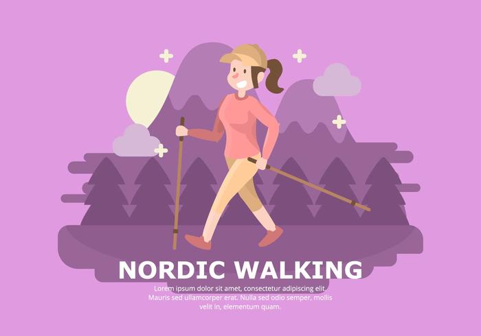 Nordic Walking Achtergrond vector