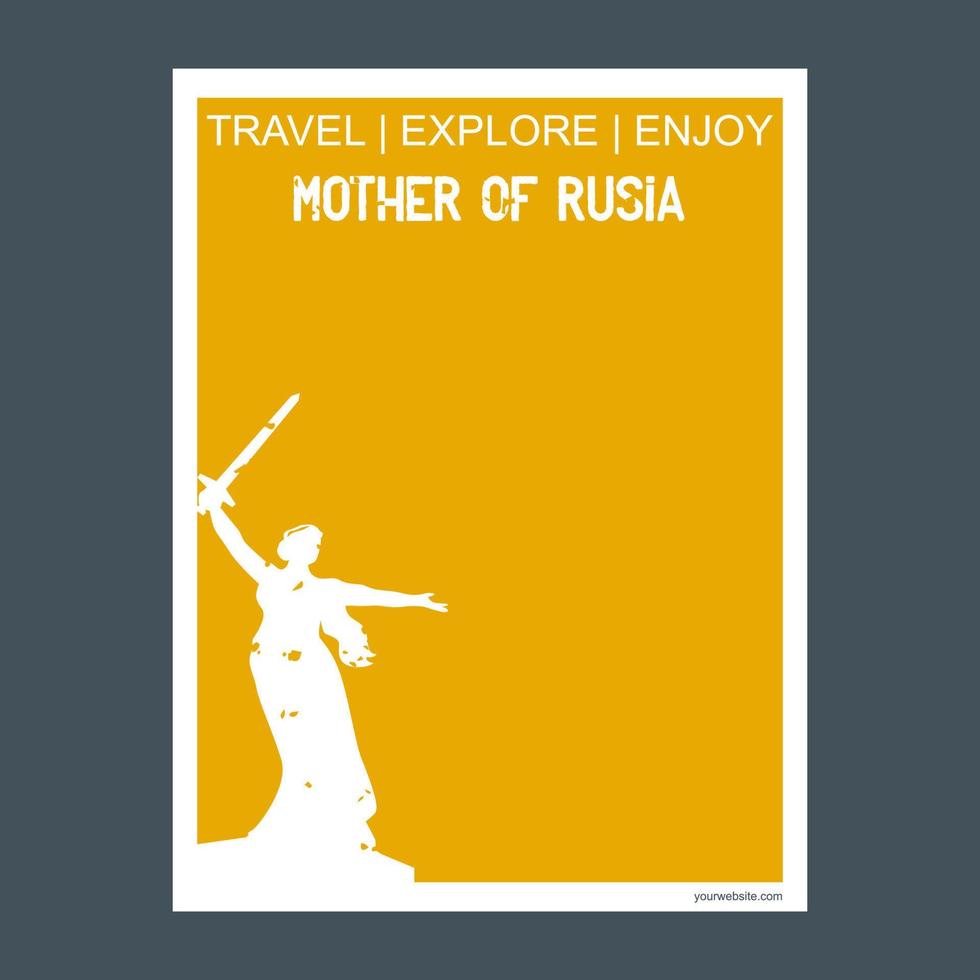 moeder van rusia volgograd Rusland monument mijlpaal brochure vlak stijl en typografie vector