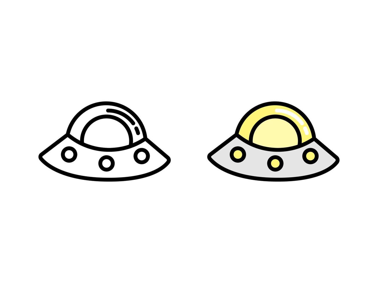 schattig ufo tekenfilm grafisch ontwerp geschikt voor gebruik net zo een logo en ontwerp aanvulling vector