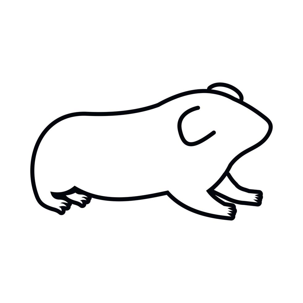 hamster icoon, schets stijl vector
