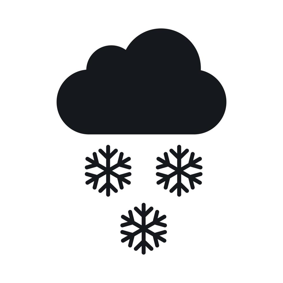 wolk en sneeuwvlokken icoon, gemakkelijk stijl vector