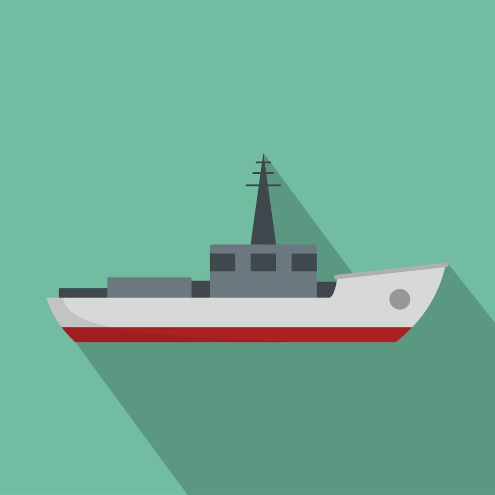 schip visvangst icoon, vlak stijl vector