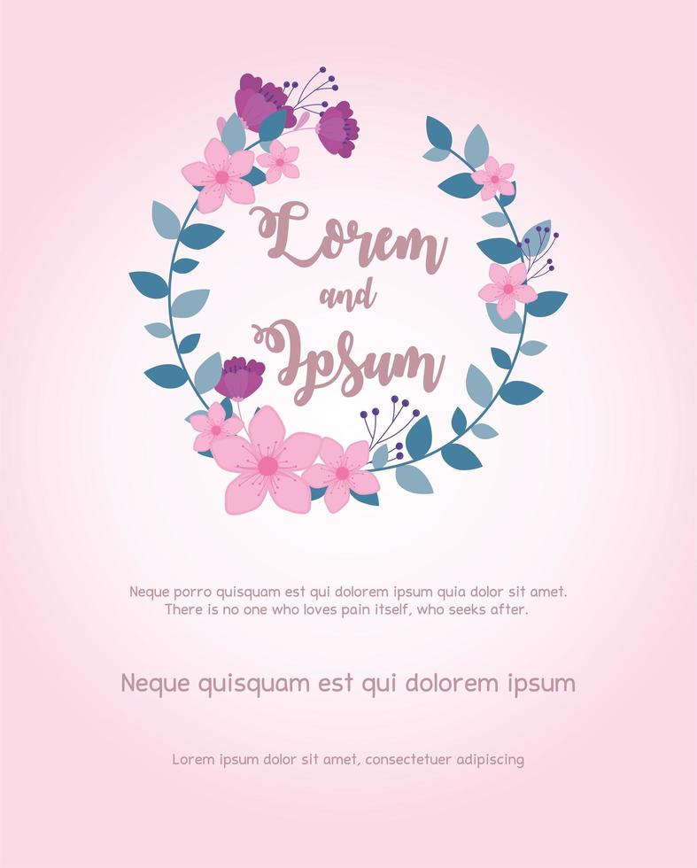 elegante bloemen bruiloft kaartsjabloon vector