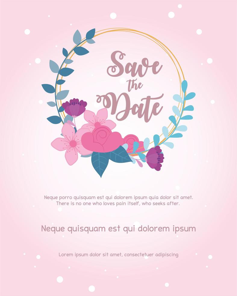 elegante bloemen bruiloft kaartsjabloon vector