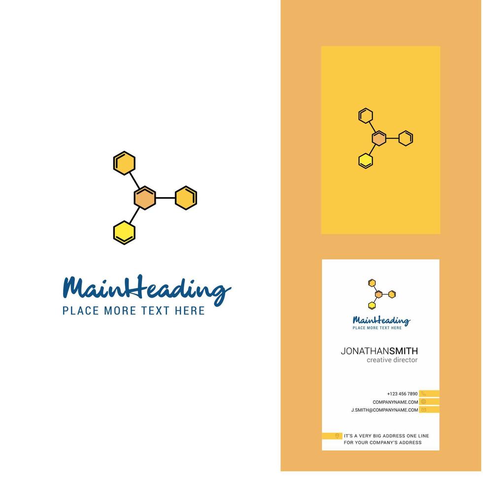 chemisch bonding creatief logo en bedrijf kaart verticaal ontwerp vector