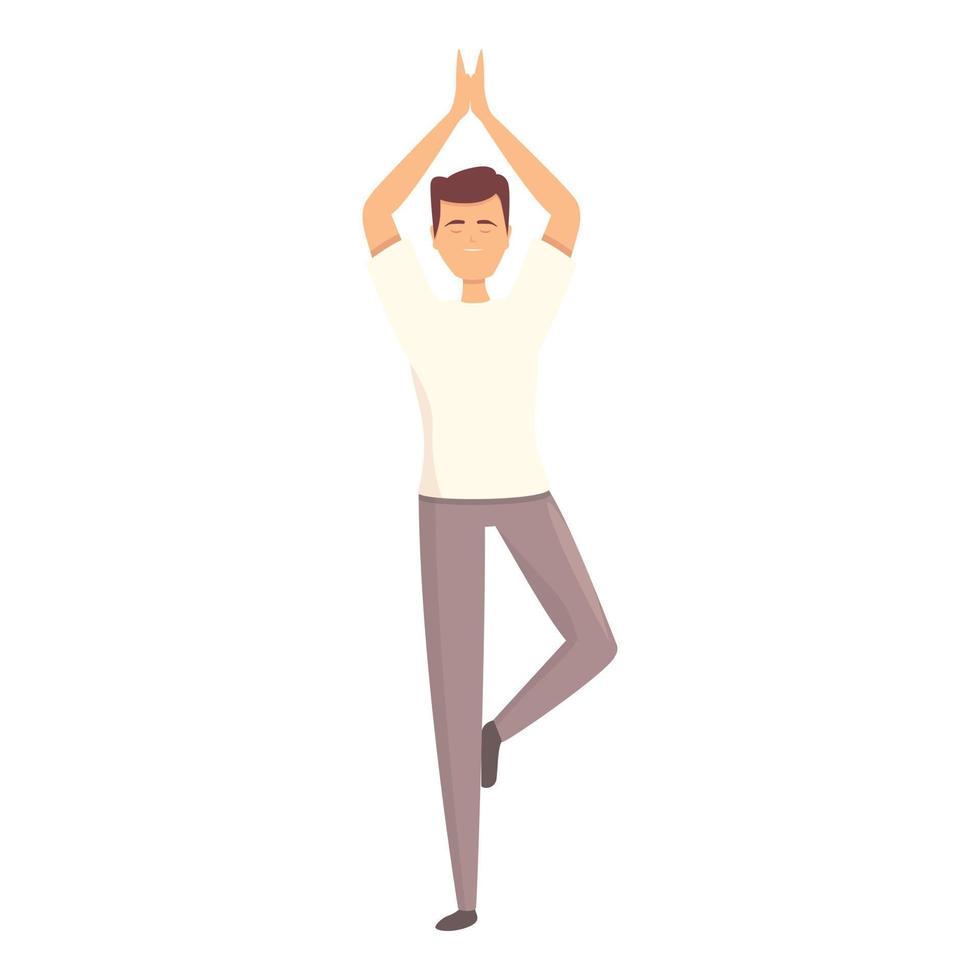 yoga spanning vermindering icoon tekenfilm vector. mediteren levensstijl vector