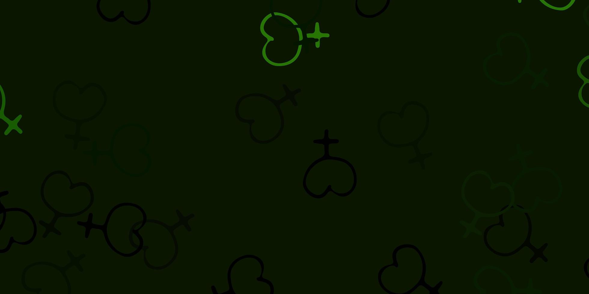 groene sjabloon met vrouwentekens. vector