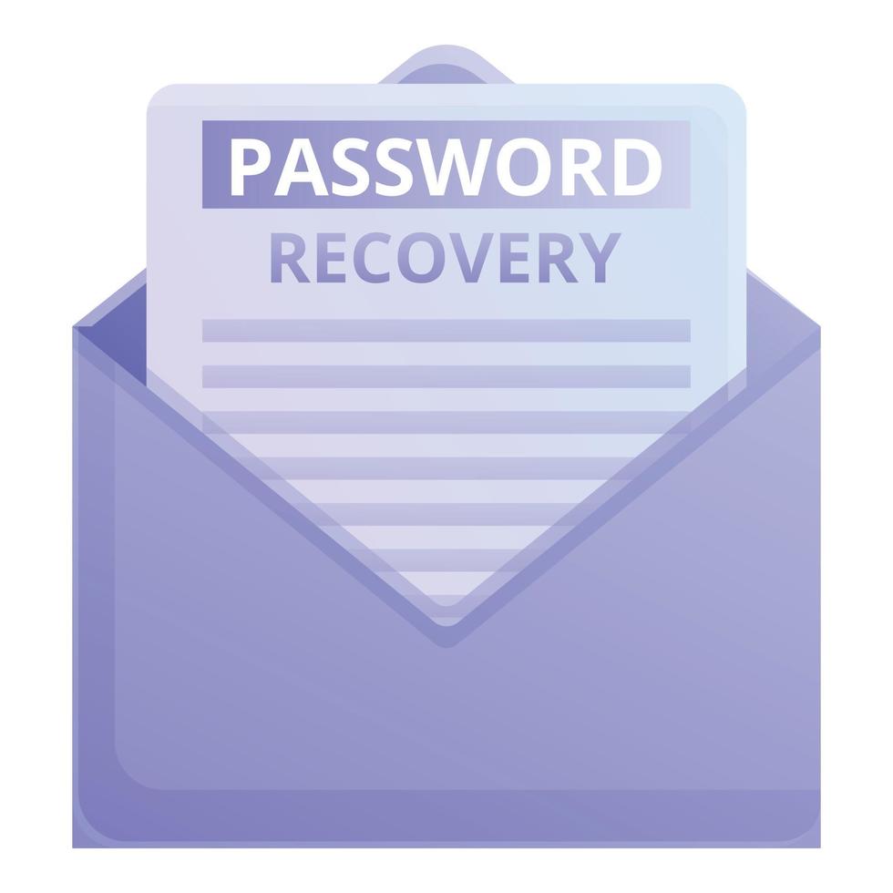 envelop wachtwoord herstel icoon, tekenfilm stijl vector